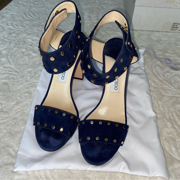 Jimmy Choo Veto 100 Navy Sandal - Picture 4 of 9